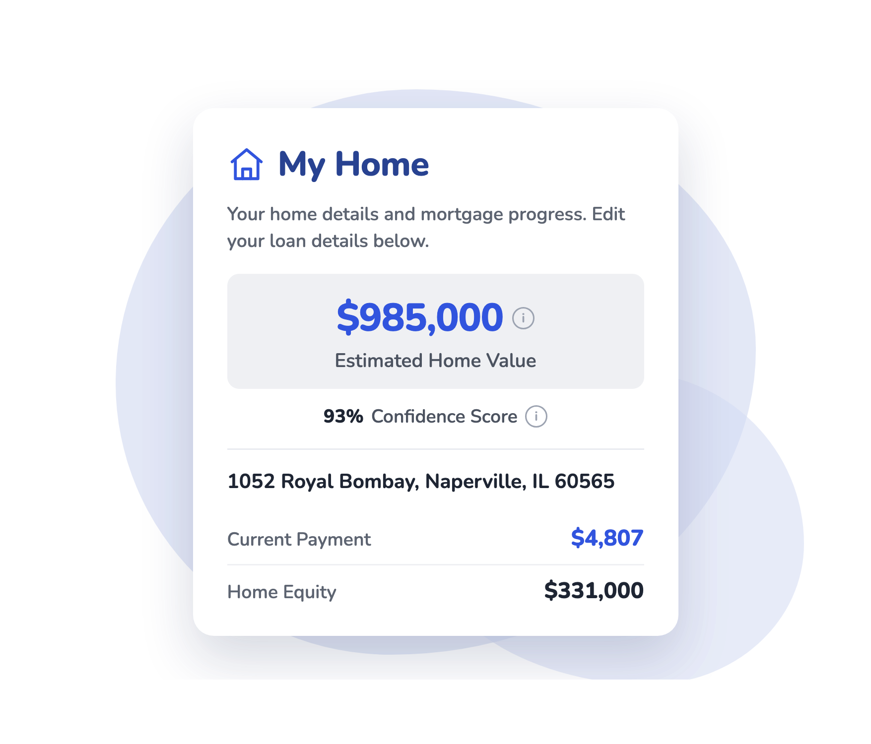 Lead profile enriched with contact info, life events, and equity data